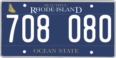 RI license plate 708080