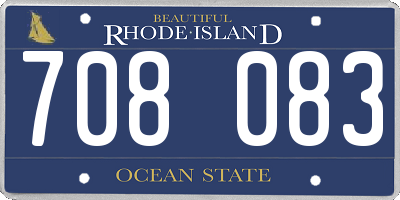 RI license plate 708083