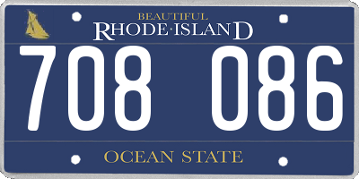 RI license plate 708086