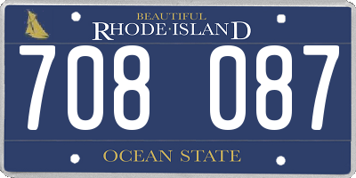 RI license plate 708087