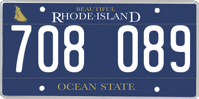 RI license plate 708089