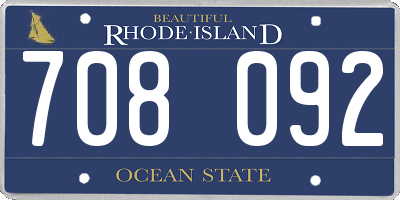 RI license plate 708092