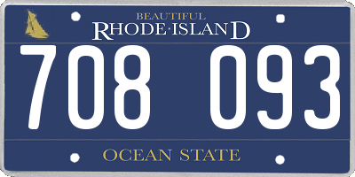 RI license plate 708093