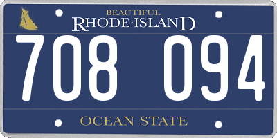 RI license plate 708094