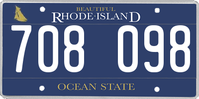 RI license plate 708098