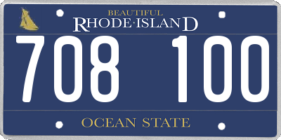 RI license plate 708100