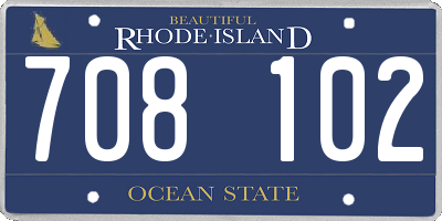 RI license plate 708102