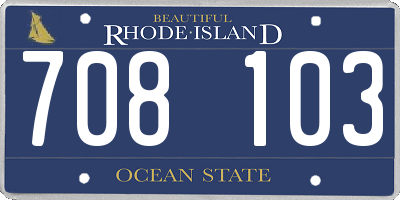 RI license plate 708103