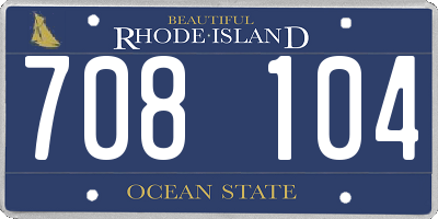 RI license plate 708104