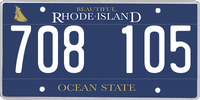 RI license plate 708105