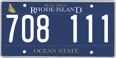 RI license plate 708111