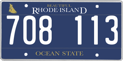 RI license plate 708113