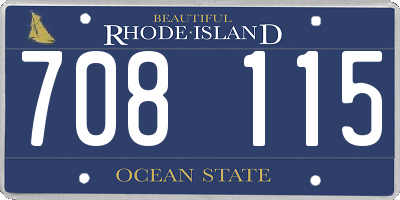RI license plate 708115