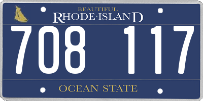 RI license plate 708117