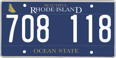 RI license plate 708118
