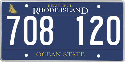 RI license plate 708120