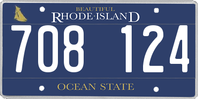 RI license plate 708124