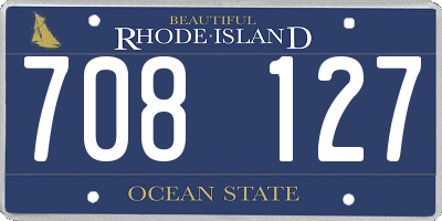 RI license plate 708127