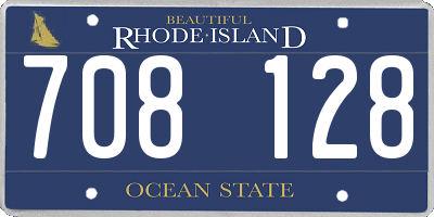 RI license plate 708128