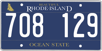 RI license plate 708129