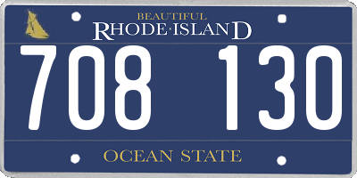 RI license plate 708130