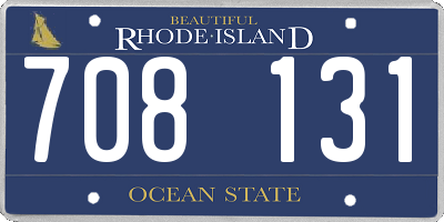 RI license plate 708131