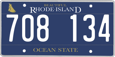 RI license plate 708134