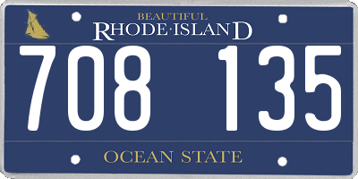 RI license plate 708135