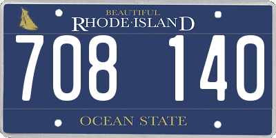 RI license plate 708140