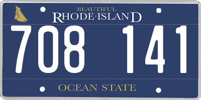 RI license plate 708141