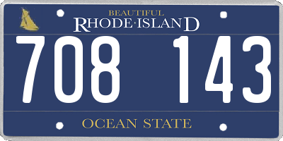 RI license plate 708143