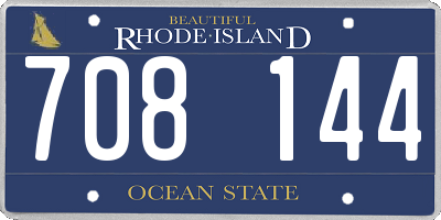 RI license plate 708144