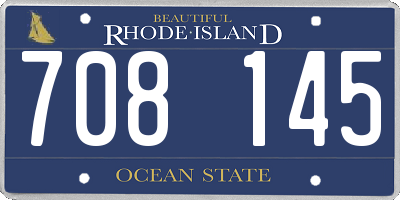 RI license plate 708145