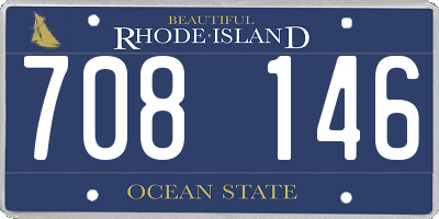 RI license plate 708146