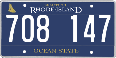 RI license plate 708147