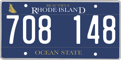 RI license plate 708148