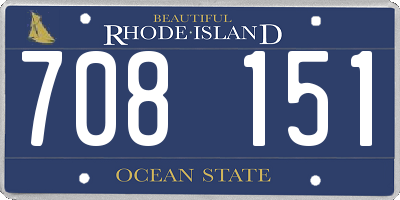 RI license plate 708151