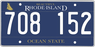 RI license plate 708152