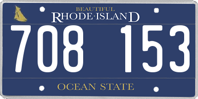 RI license plate 708153