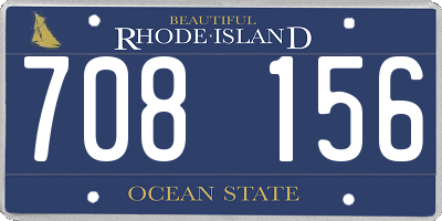 RI license plate 708156