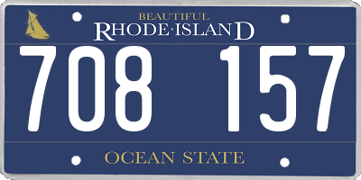 RI license plate 708157
