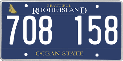 RI license plate 708158