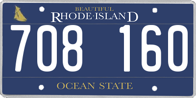 RI license plate 708160