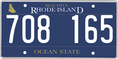 RI license plate 708165
