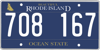 RI license plate 708167