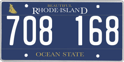 RI license plate 708168