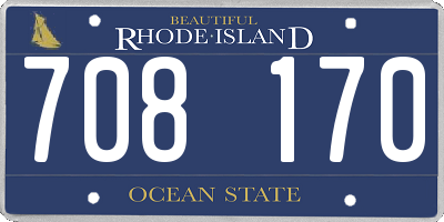 RI license plate 708170