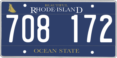 RI license plate 708172