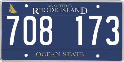 RI license plate 708173
