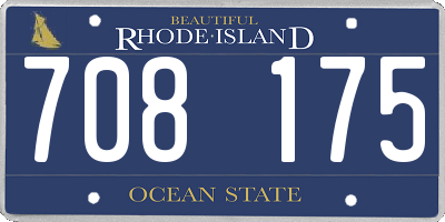 RI license plate 708175